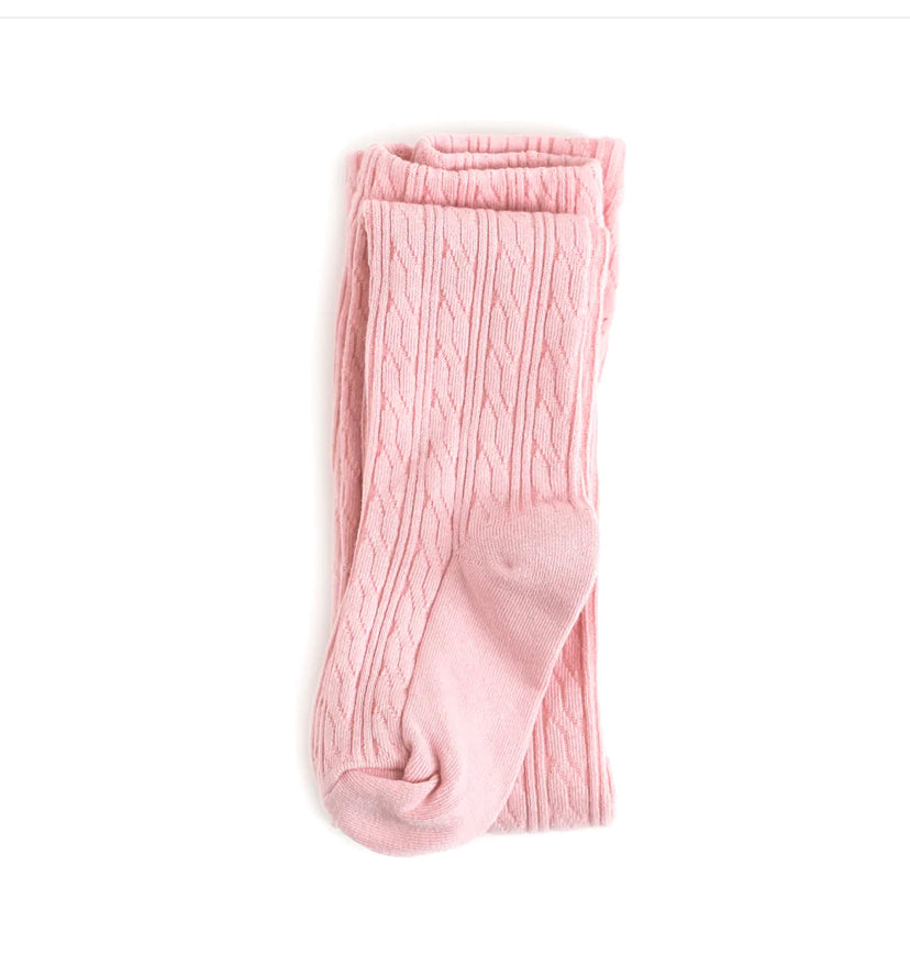 Pink Quartz Cable Knit Tights