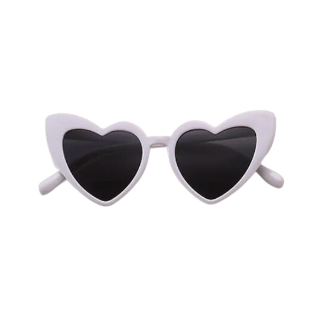 white kids heart sunglasses