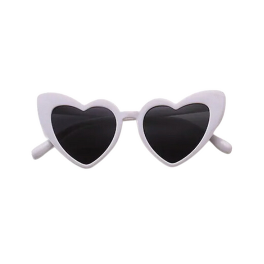 white kids heart sunglasses