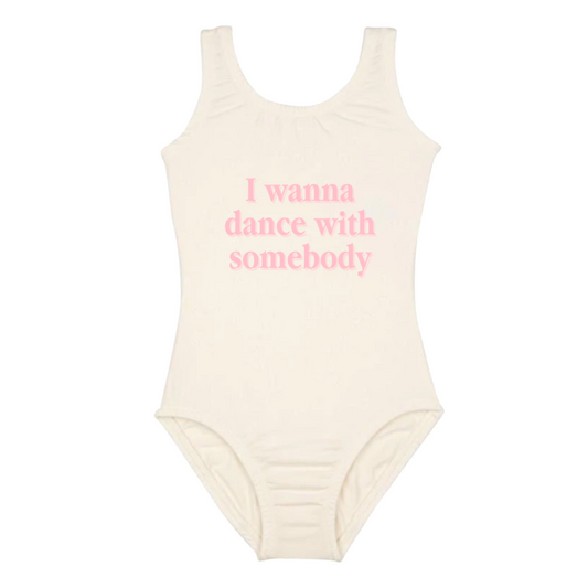 "I Wanna Dance With Somebody" Baby Toddler ages 4-7 girl Black/Cream/Pink Dance Collection Short Sleeves/Sleeveless bodysuit Leotard Dance Outfit Trendy Stylish Comfortable Washable Stretchy Kids Glamour Girl Boutique Style Unique Clothing; "I Wanna Dance With Somebody" Whitney Houston Pop Culture Reference Ballet Bodysuit/Leotard for Baby Toddler ages 4-7 Girl Black/Pink/Cream Dance Collection Short Sleeves/Sleeveless Bodysuit Ballet