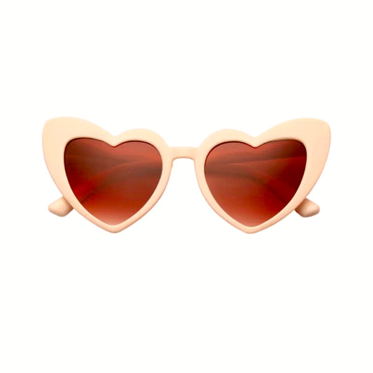 Heart Eye Sunnies - Cream