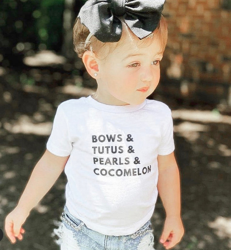 kids baby toddler tee bows tutus pearl cocomelon babies kids toddlers