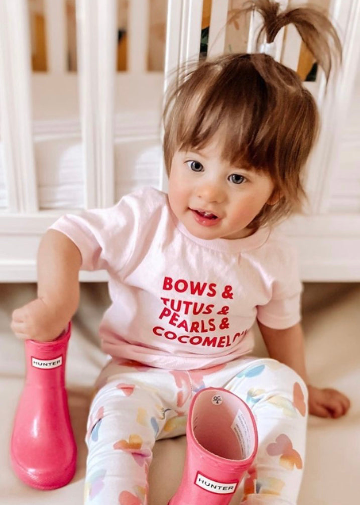 kids baby toddler tee bows tutus pearl cocomelon babies kids toddlers