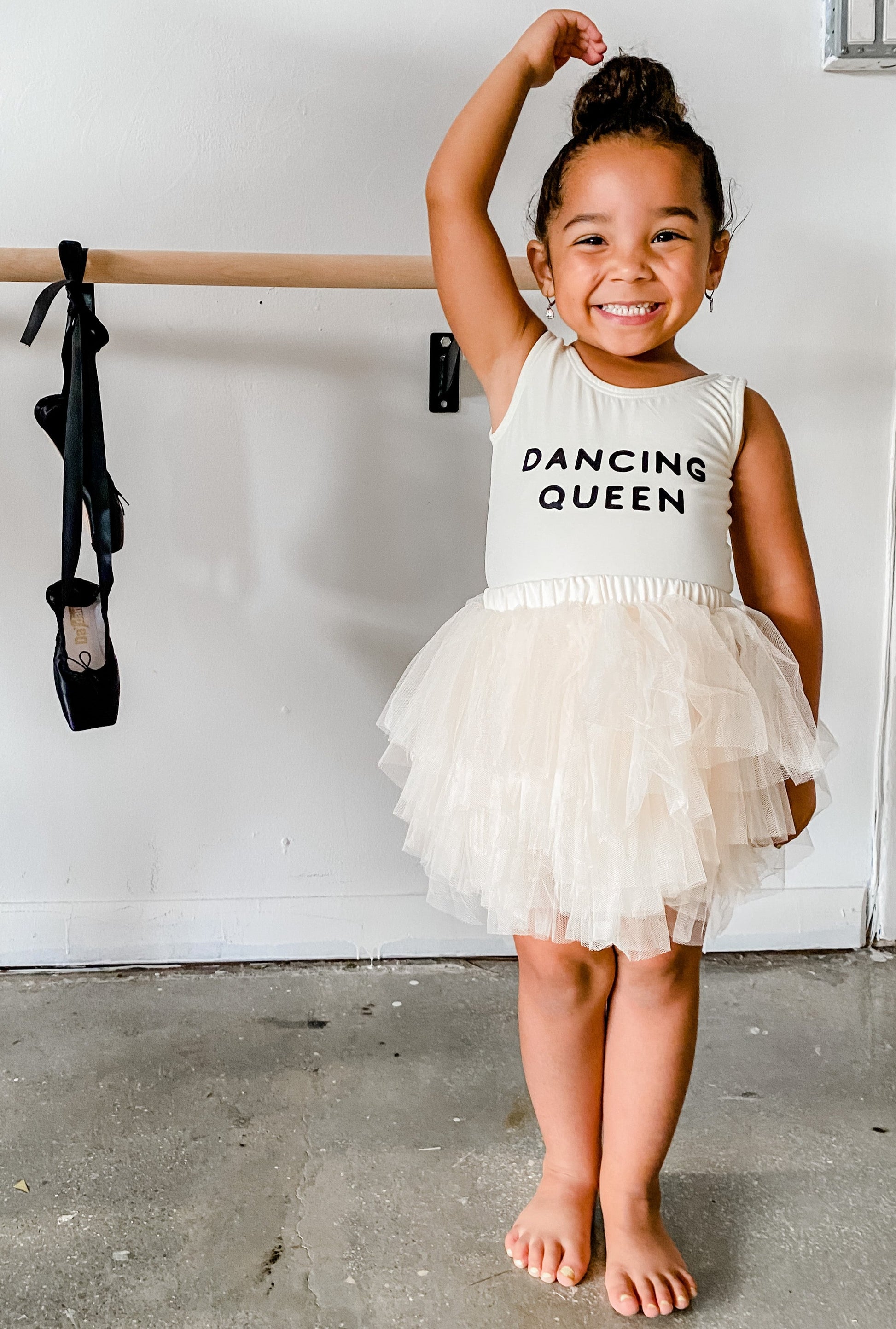 Leotard Ballet Dance Outfit Trendy Stylish Comfortable Washable Stretchy Kids Glamour Girl Boutique Style Unique Clothing; "Dancing Queen" Leotard for Baby Toddler ages 4-7 Girl Pink Dance Collection Sleeveless Ballet Bodysuit "Dancing Queen"