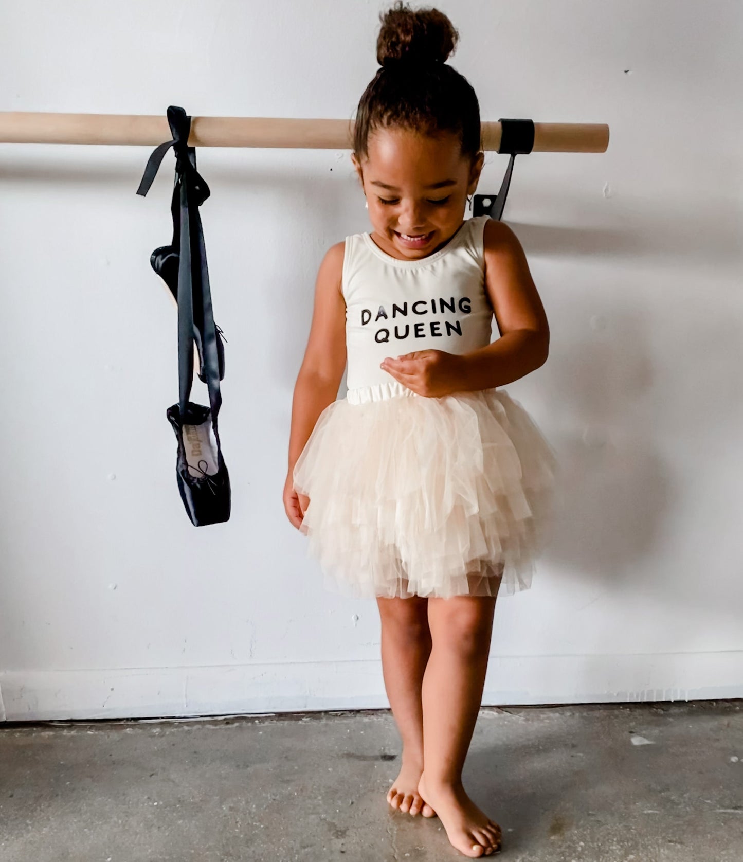 Leotard Ballet Dance Outfit Trendy Stylish Comfortable Washable Stretchy Kids Glamour Girl Boutique Style Unique Clothing; "Dancing Queen" Leotard for Baby Toddler ages 4-7 Girl Pink Dance Collection Sleeveless Ballet Bodysuit "Dancing Queen"