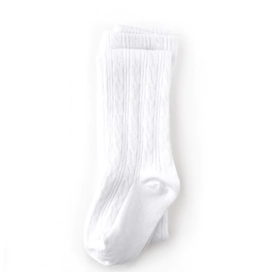 White Cable Knit Tights