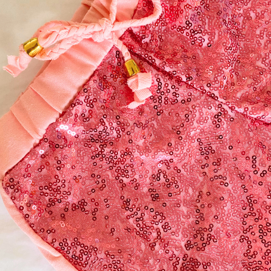 sparkle glitter sequin pink shorts 