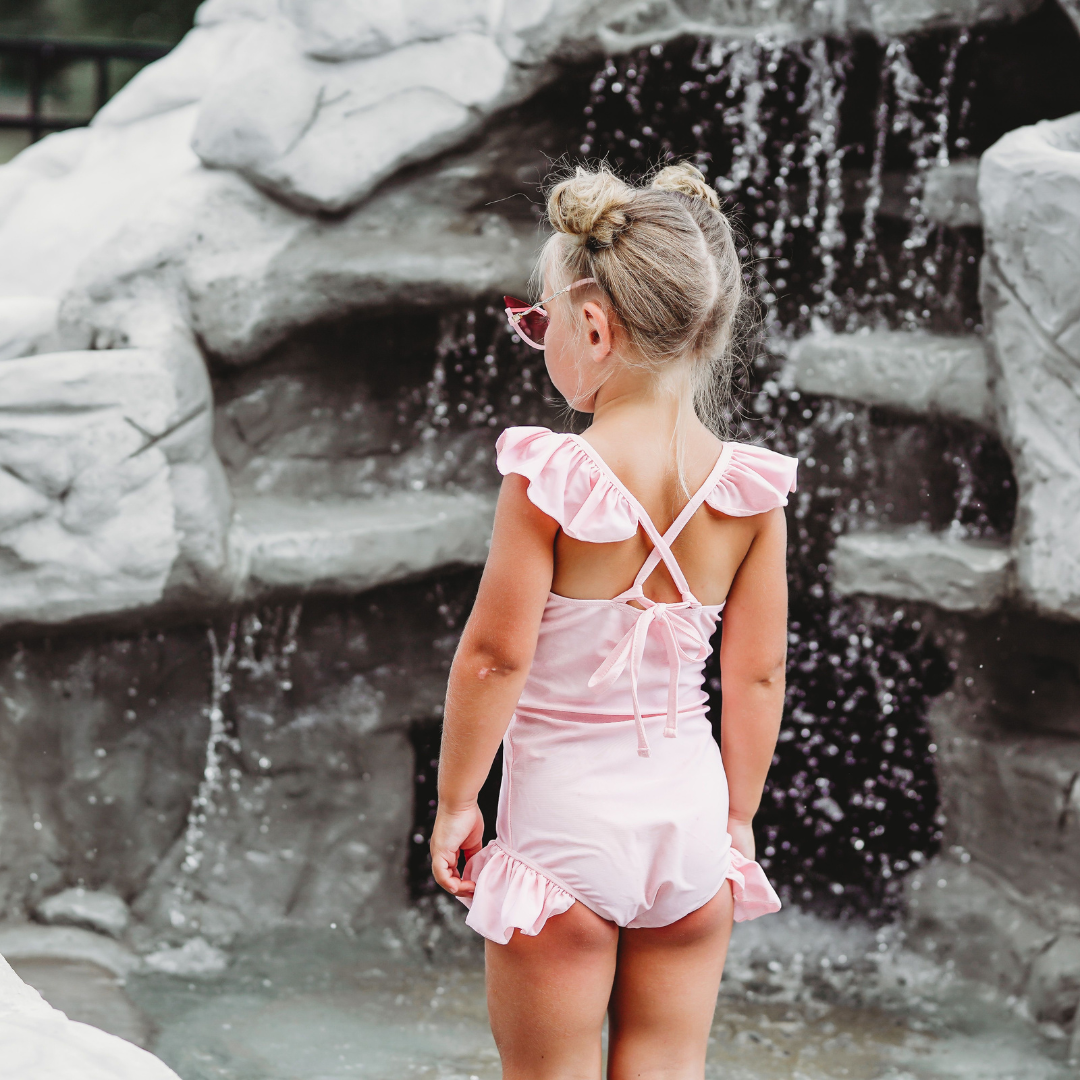 girl pink swimsuit