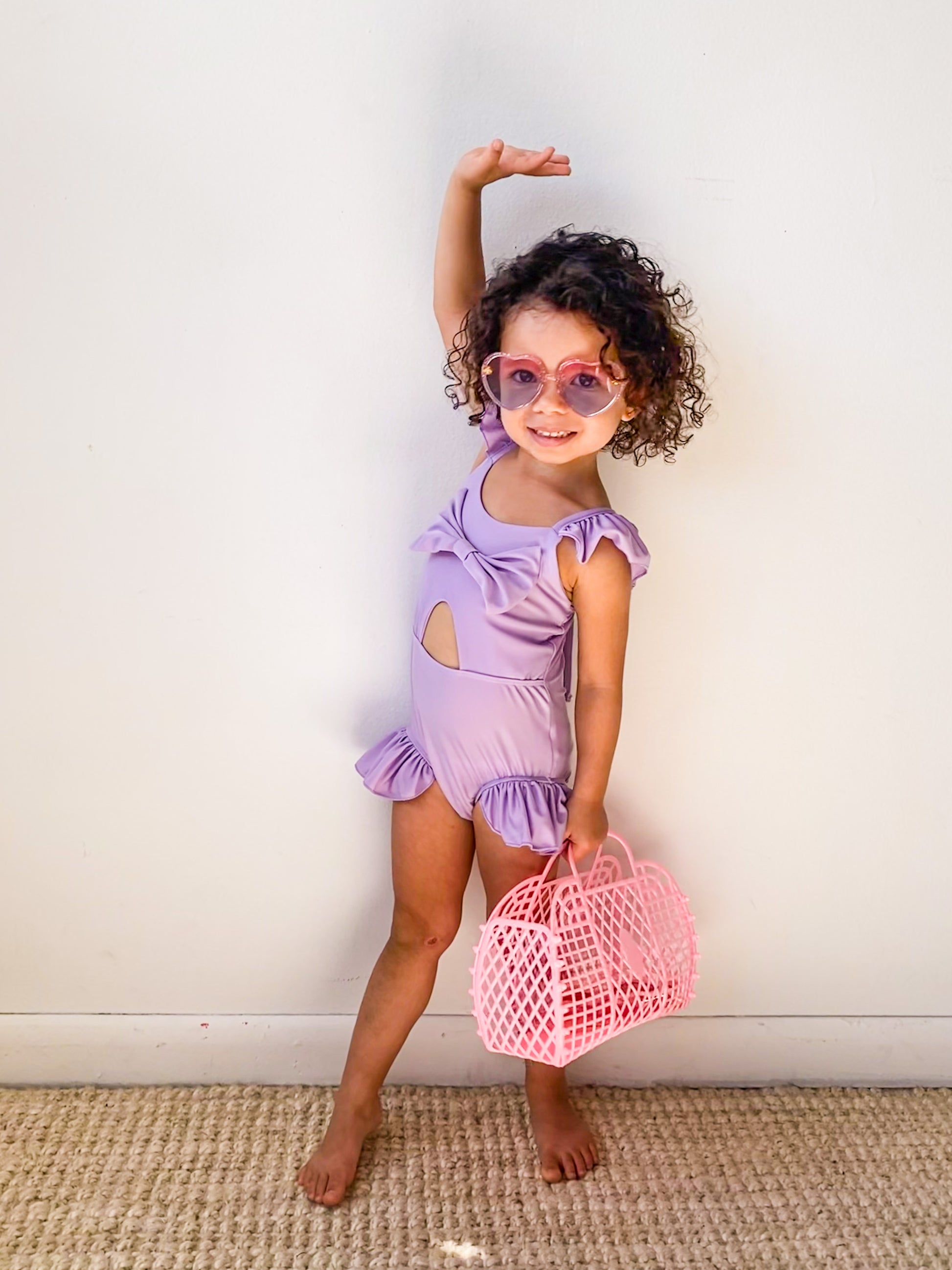 kids purple swimsuit
