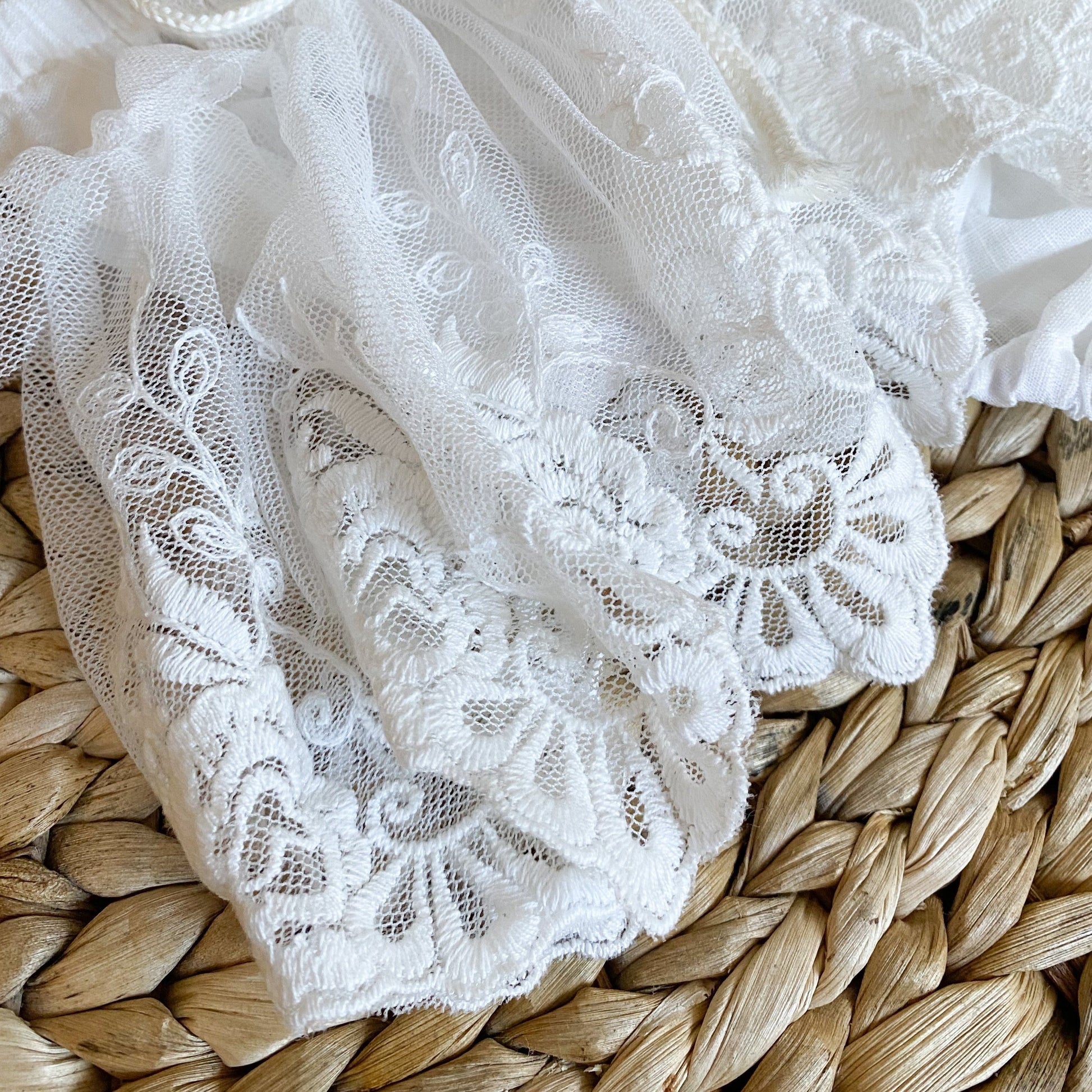white lace baby girl toddler romper playsuit onesie boho bohemian