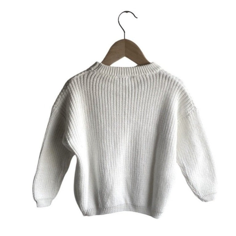 white kids ribbed sweater for baby and toddler girls